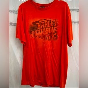 Harley Davidson orange T shirt size XXL very good condition